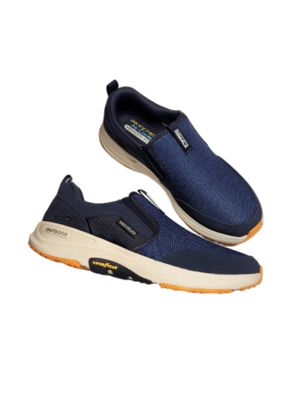 Skechers GoWalk Outdoor Andes Slip-On Mens Comfort Sneakers Shoes Blue/Yellow 11
